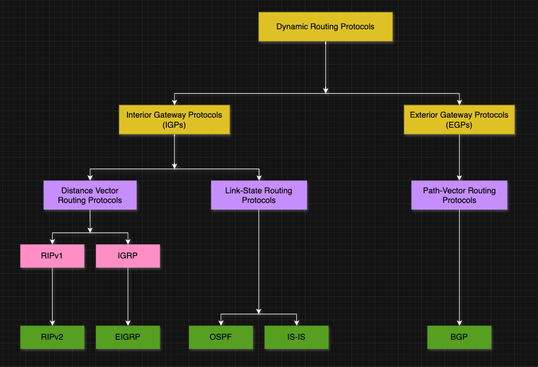 Hierarchical view of dynamic routing protocol